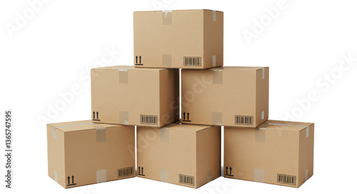 Isolated Cardboard Boxes
