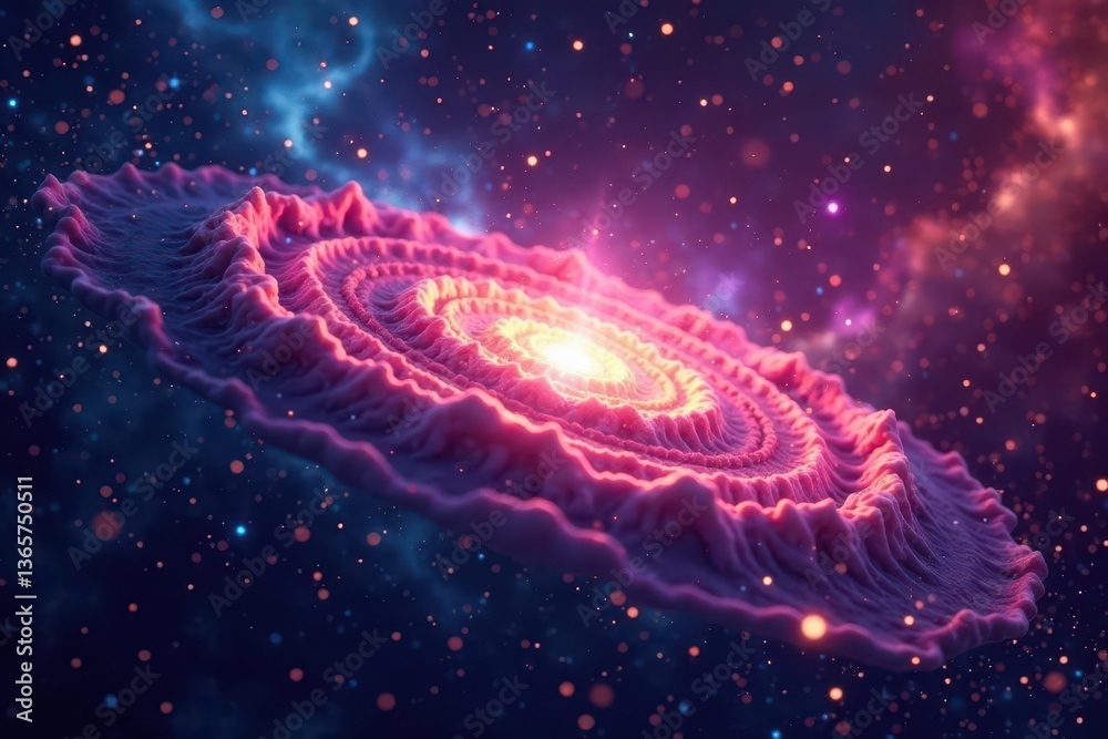 Fototapeta premium Swirling nebula, vibrant cosmic dust, scattered stars , artwork, vibrant, mysterious