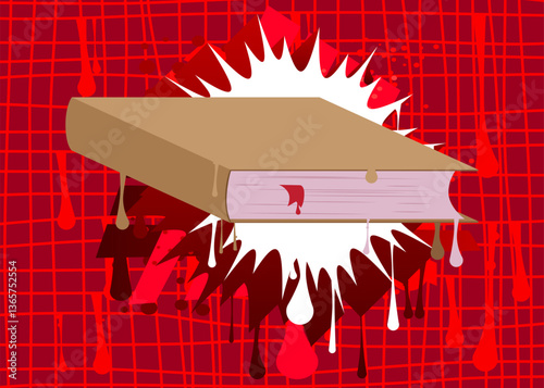 Book graffiti. Abstract modern street art decoration performed in urban painting style.