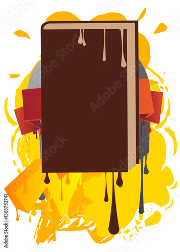 Book graffiti. Abstract modern street art decoration performed in urban painting style.