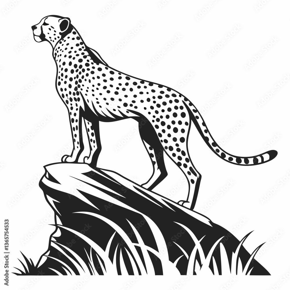 Fototapeta premium cheetah black silhouette vector