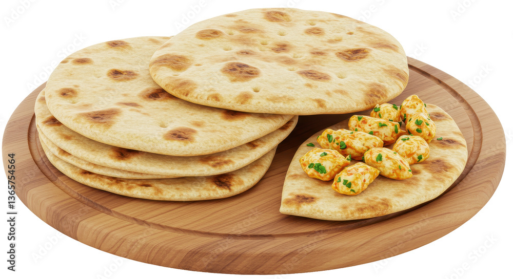 Isolated Flatbread with Chicken Isolated Flatbread with Chicken