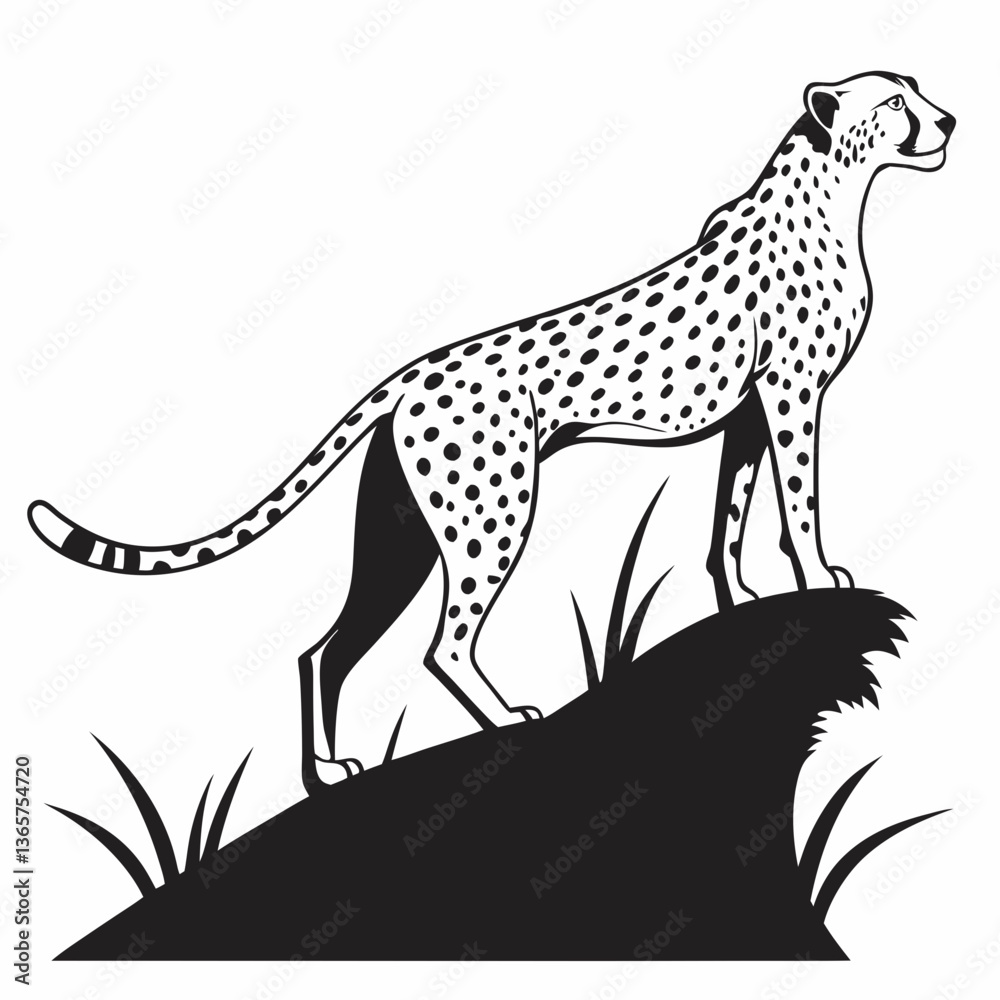 Fototapeta premium cheetah black silhouette vector