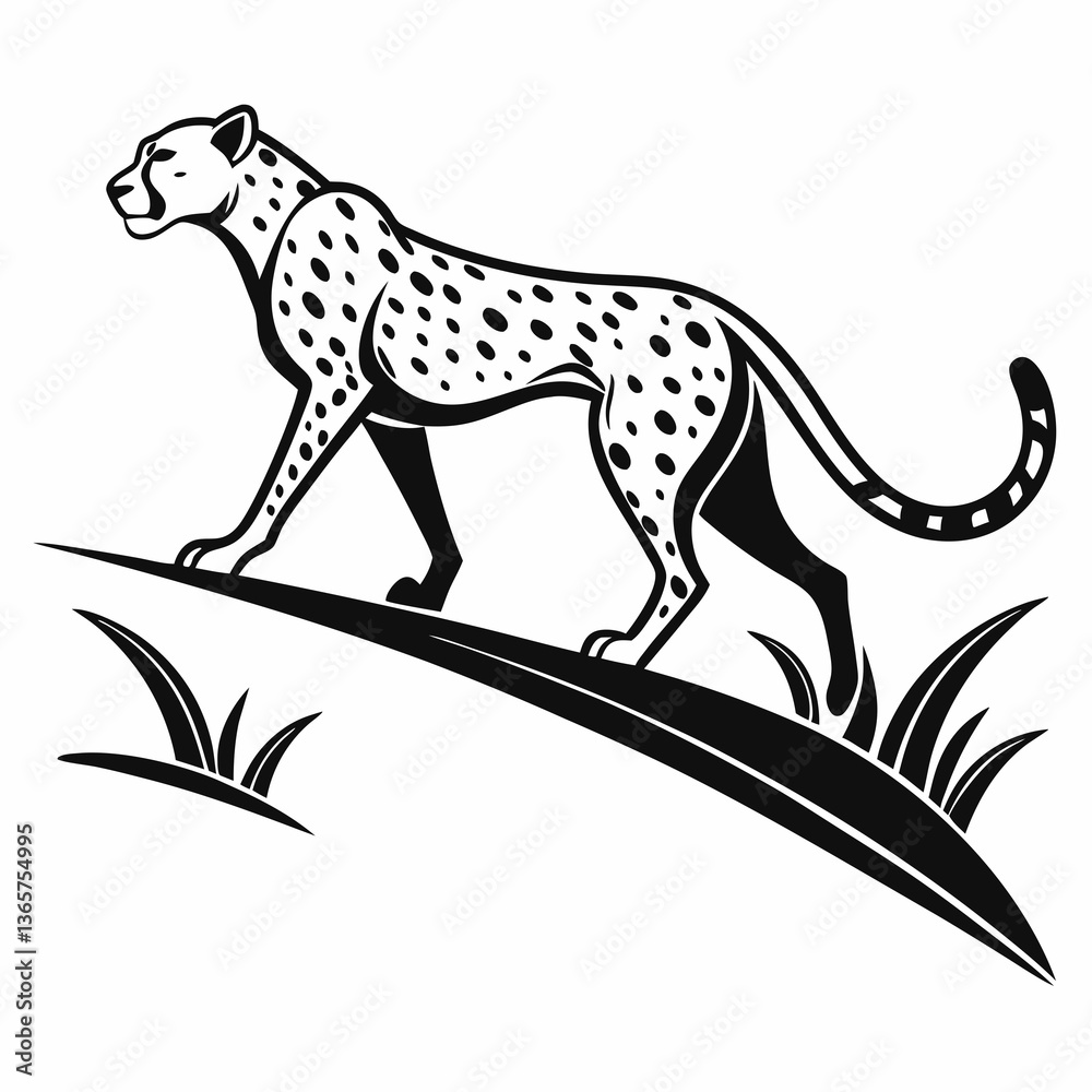 Obraz premium cheetah black silhouette vector