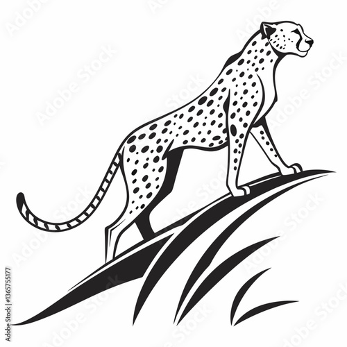 Wallpaper Mural cheetah black silhouette vector Torontodigital.ca