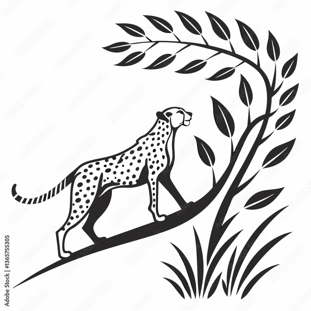 Obraz premium cheetah black silhouette vector