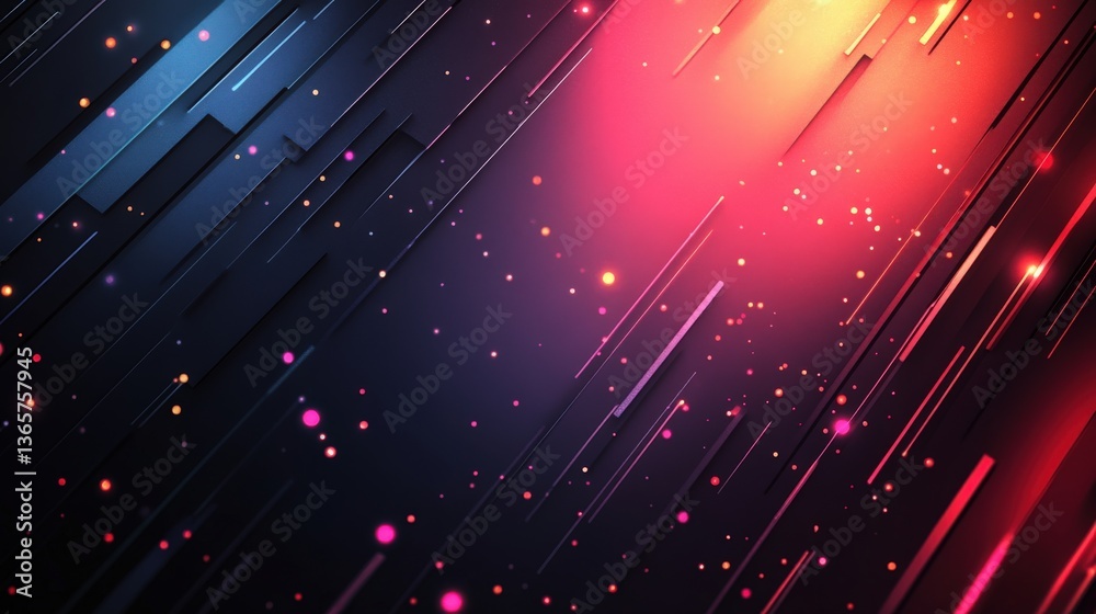 Fototapeta premium Abstract Vibrant Lines and Bokeh Effects in Neon Colors