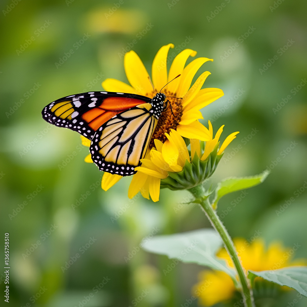 Fototapeta premium butterfly on flower