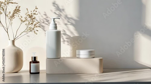 Wallpaper Mural A clean product mockup scene with neutral colors and blank packaging for branding digital Torontodigital.ca