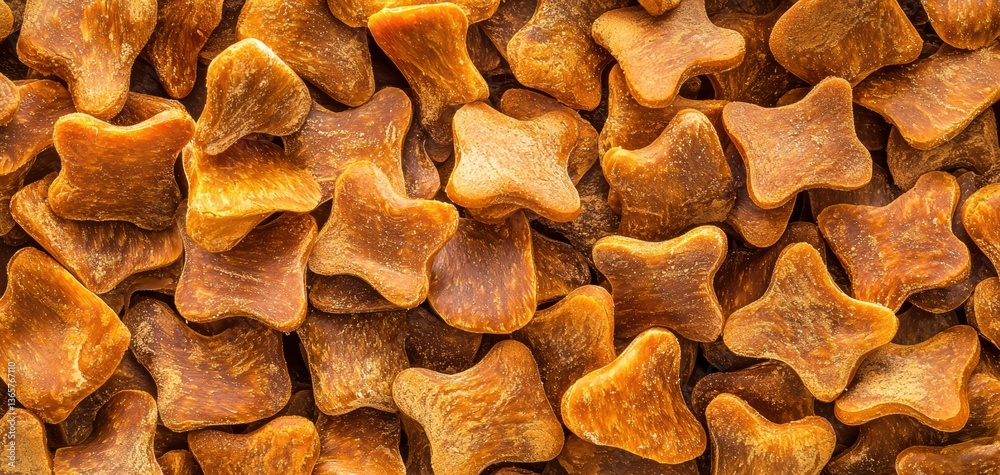 A close-up view of star-shaped, amber-colored snacks scattered across a surface, showcasing their shiny, textured surfaces. A close-up view of star-shaped, amber-colored snacks scattered across a surface, showcasing their shiny, textured surfaces.