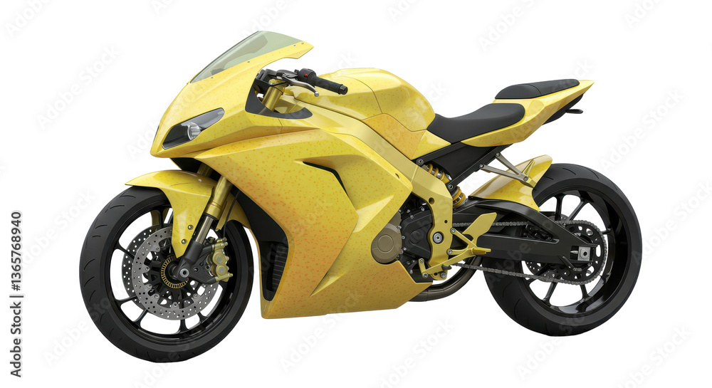 Isolated Motorcycle with Lemon Texture Isolated Motorcycle with Lemon Texture