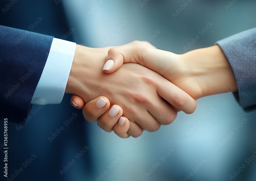 Obraz premium Successful handshake sealing deal. Modern office. Business people. Collaboration.