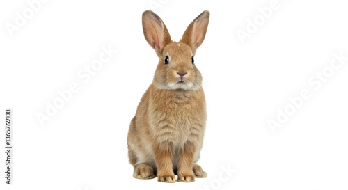 Isolated Cute Brown Rabbit Sitting