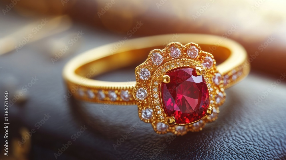 Elegant gold ring with a vibrant ruby center Elegant gold ring with a vibrant ruby center