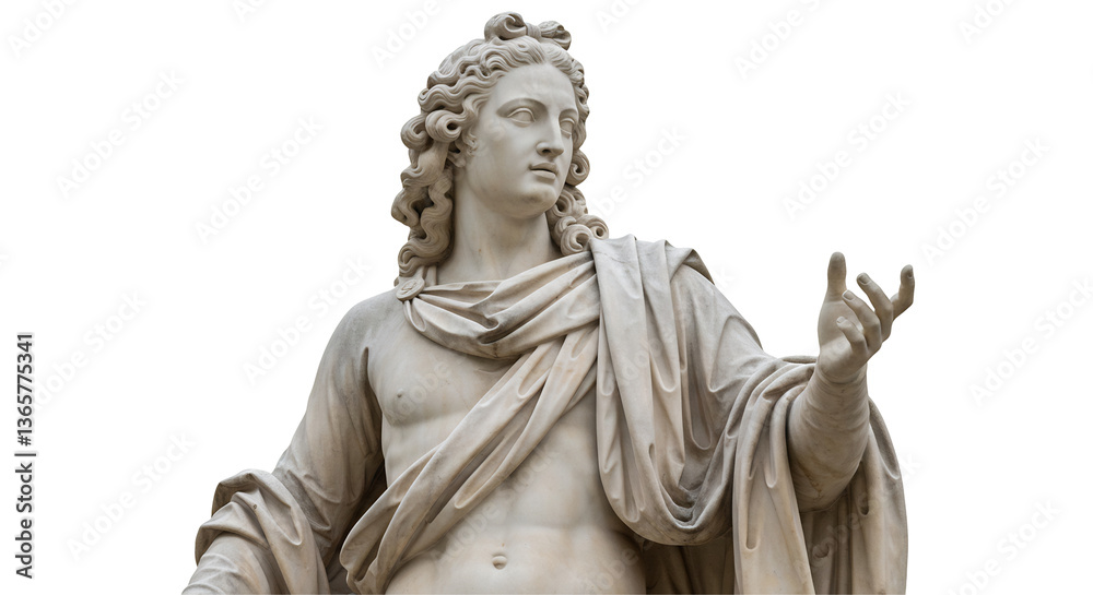 古代彫刻 優雅な男性像 白背景
