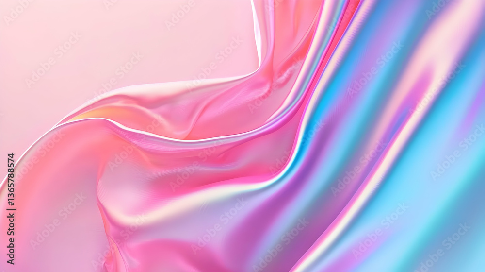 Obraz premium Abstract Flowing Iridescent Fabric Design