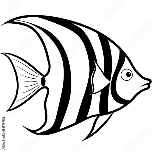 High-quality angelfish vector illustration, perfect for digital designs, prints, and branding.