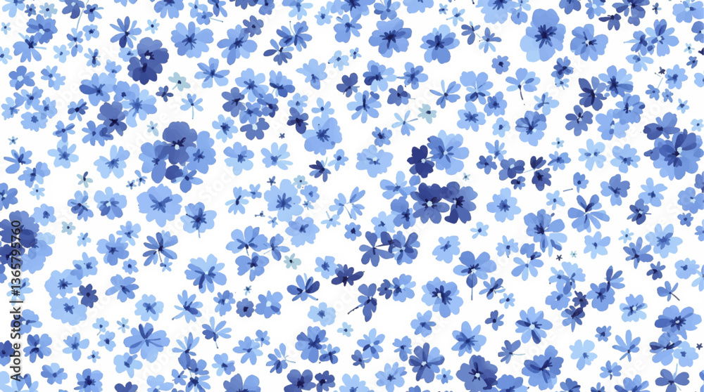 custom made wallpaper toronto digitalWatercolor blue flowers seamless pattern on white background, Blue flower watercolor seamless pattern. Abstract flower blooming design.