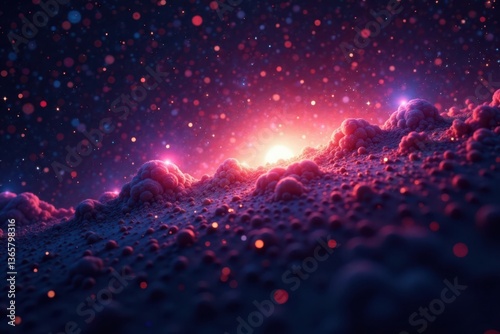 Radiant stars shine brightly against inky blackness , darkness, galaxy