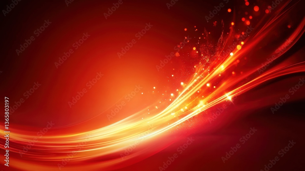 Obraz premium Abstract Red Energy Flow