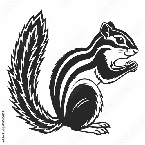 Wallpaper Mural chipmunk silhouette black vector Torontodigital.ca