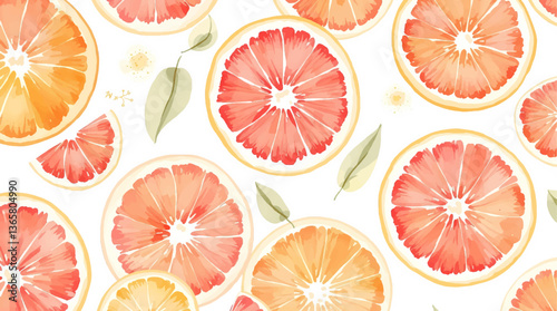 Watercolor pattern orange white background