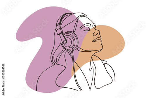 Young Woman Enjoying Music with Headphones