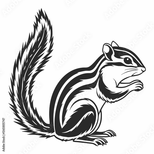 Wallpaper Mural chipmunk silhouette black vector Torontodigital.ca