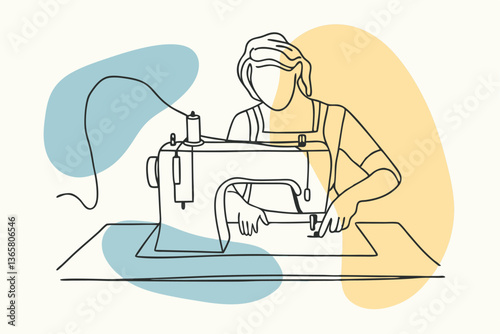 The Art of Sewing Woman Creates Beautiful Fabrics