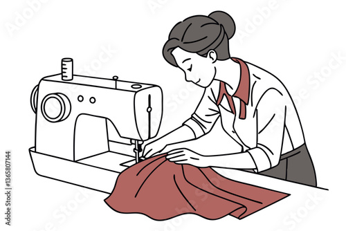 The Art of Sewing Woman Creates Beautiful Fabrics