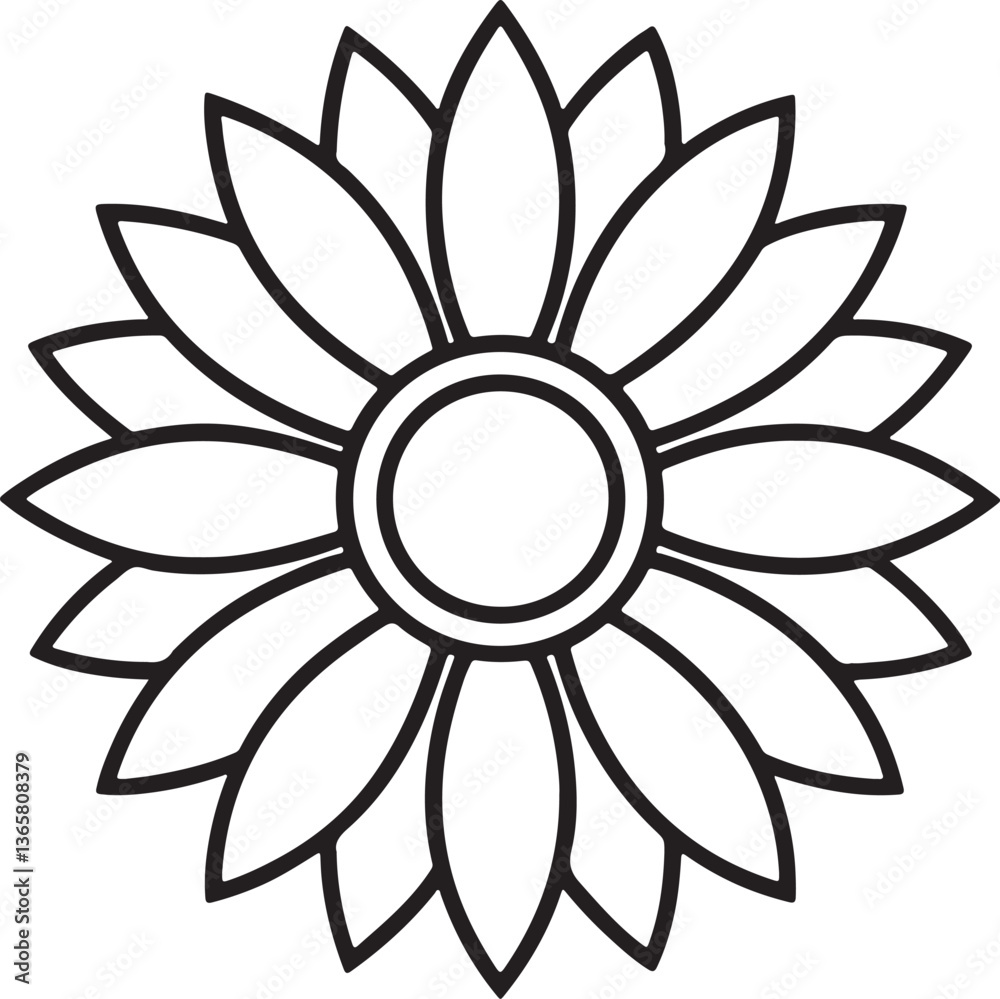 Abstract Flower Vector Illustration with Floral Design and Sun Pattern Abstract Flower Vector Illustration with Floral Design and Sun Pattern