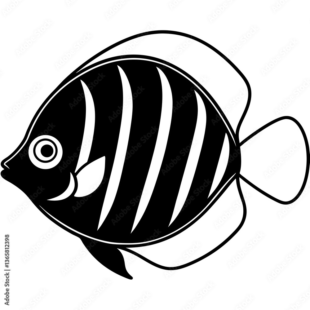 Obraz premium Stunning Discus Fish Vector Illustration – High-Quality Digital Artwork