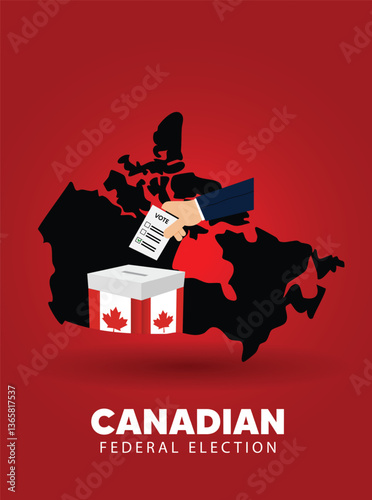 Canada Flag Ribbon Canadian federal election 2025 vector poster