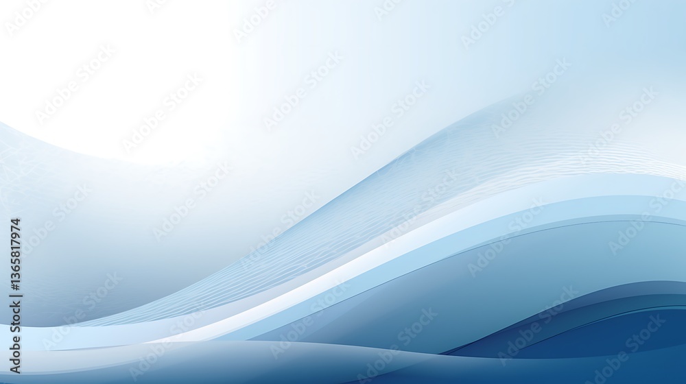 Fototapeta premium Abstract Blue Wave Design Soft Hues Background