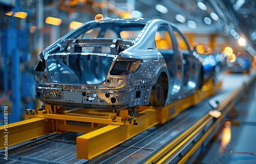 Automated assembly line for robot manipulators for the production of car bodies, car body manufacturing industry