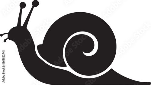 Snail silhouette vector art illustration