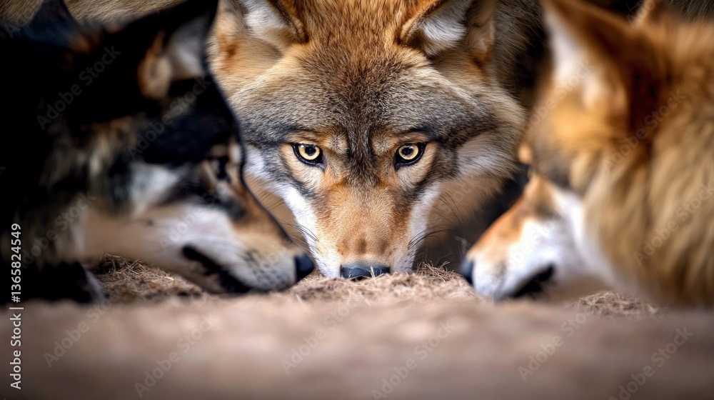 Fototapeta premium Majestic Wolf Pack Wildlife Photography Nature Animals Close Up