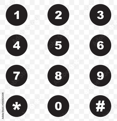 Keypad number icon on Transparent background. EPS 10.