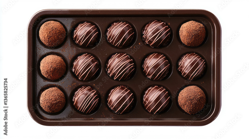 Assorted chocolate truffles in a box for gourmet indulgence and gifting Assorted chocolate truffles in a box for gourmet indulgence and gifting