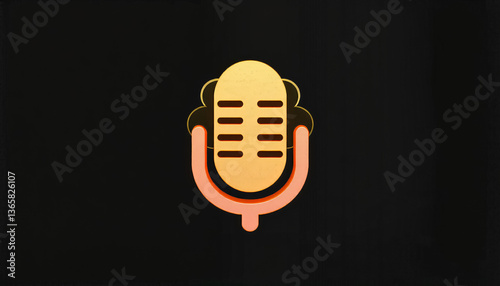 Creative digital microphone design with vibrant color scheme for modern applications
