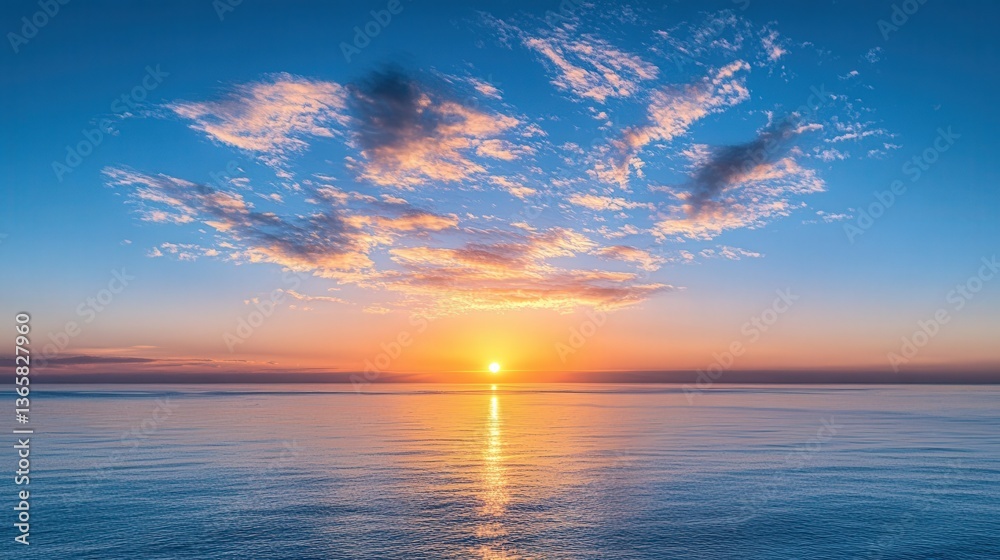 Fototapeta premium Beautiful Sunrise Over Calm Ocean