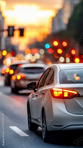 City Traffic at Sunset.