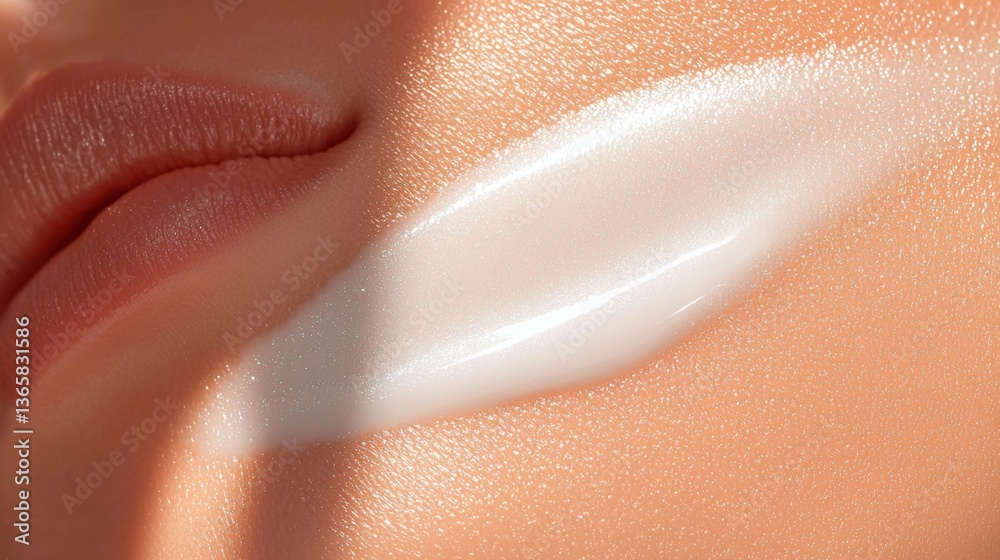 Fototapeta premium Skincare application action beauty routine close-up indoor natural light hydration concept