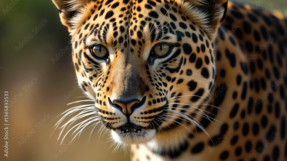 AI-generated illustration of a leopard with striking eyes and detailed spots AI-generated illustration of a leopard with striking eyes and detailed spots