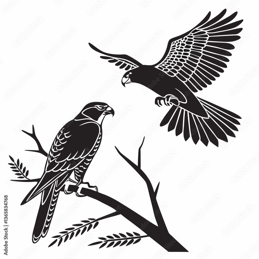 Fototapeta premium cockatiel black silhouette icon vector