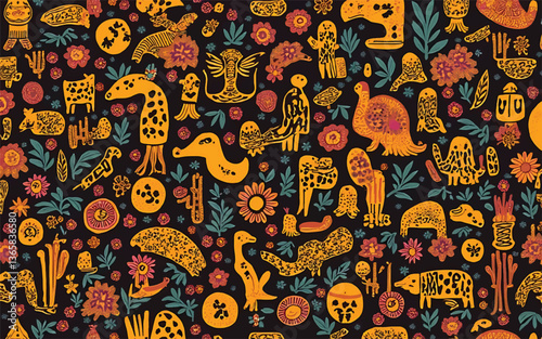 Abstraction or objects art animals, flower, leaf non realistic cute pattern art design for decorate new product and other design, boho, leaf, flower, flora, object, cartoon, wallpaper, art, paper.
