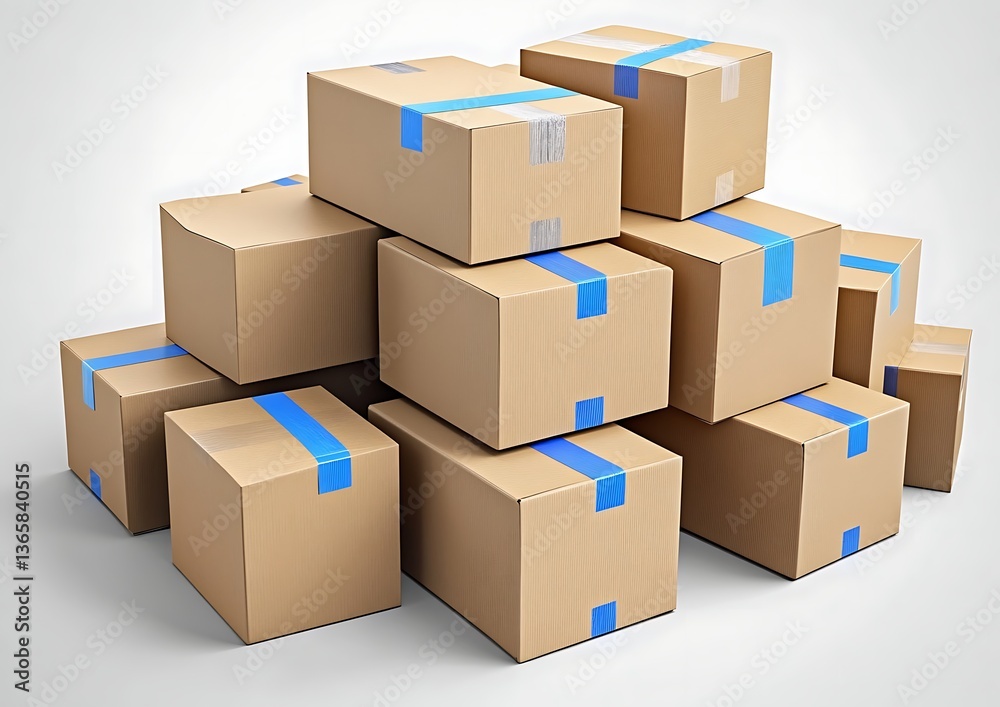 Cardboard Boxes Delivery Stack. Cardboard Boxes Delivery Stack.
