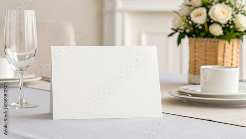 White Blank Paper Table Card.