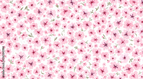 Watercolor flower background for invitation card. Floral painted seamless pattern
