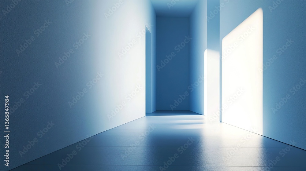 Obraz premium Minimalist interior with soft gradient lighting, evoking calm and modern elegance. 